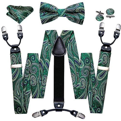 Set de Tirantes y Corbatín Paisley para Hombre
