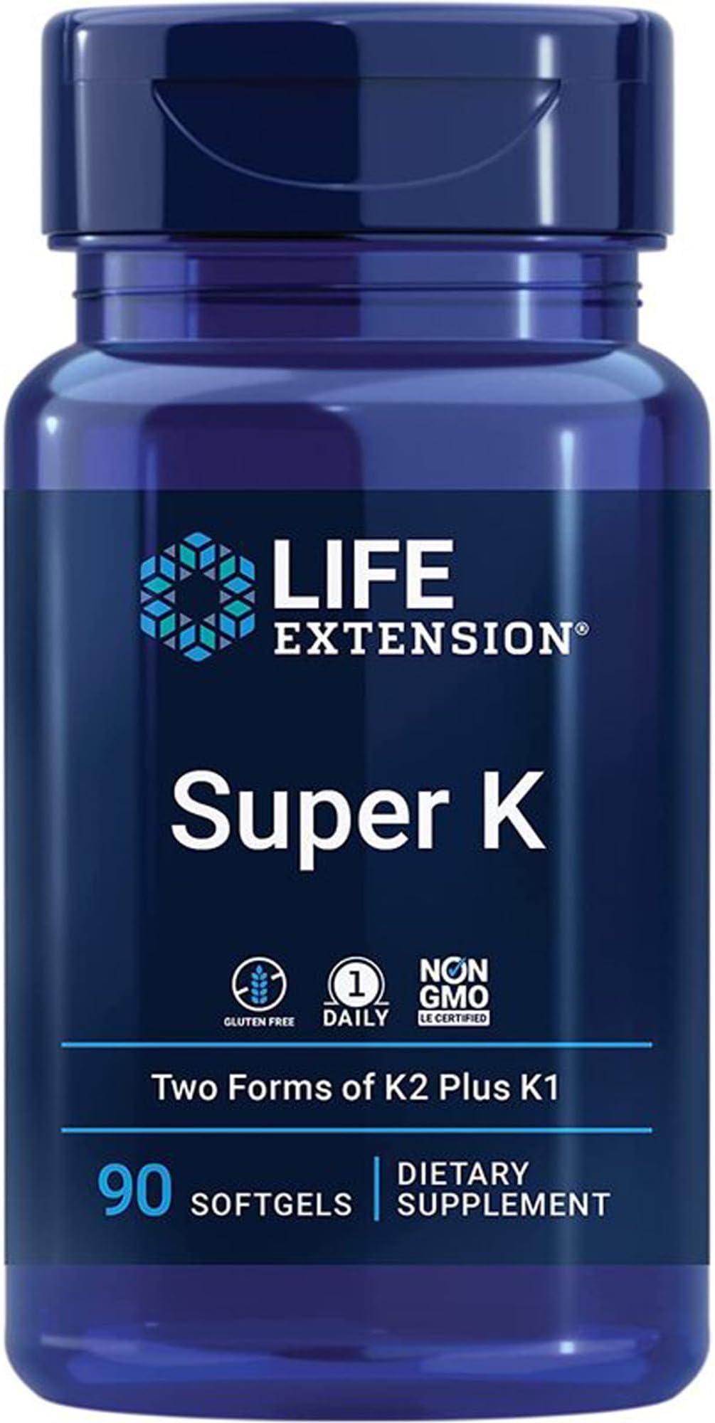Super K, Vitamin K-Complex with MK-7, Depot, High Dose, 90 Softgels, Laboratory Tested, Gluten-Free, SOYA-Free, Non-GMO, 2.600mcg Vitamin K