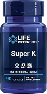 Life Extension, Super K, Vitamin K-Complex with MK-7, Depot, High Dose, 90 Softgels, Laboratory Tested, Gluten-Free, SOYA-Free, Non-GMO, 2.600mcg Vitamin K