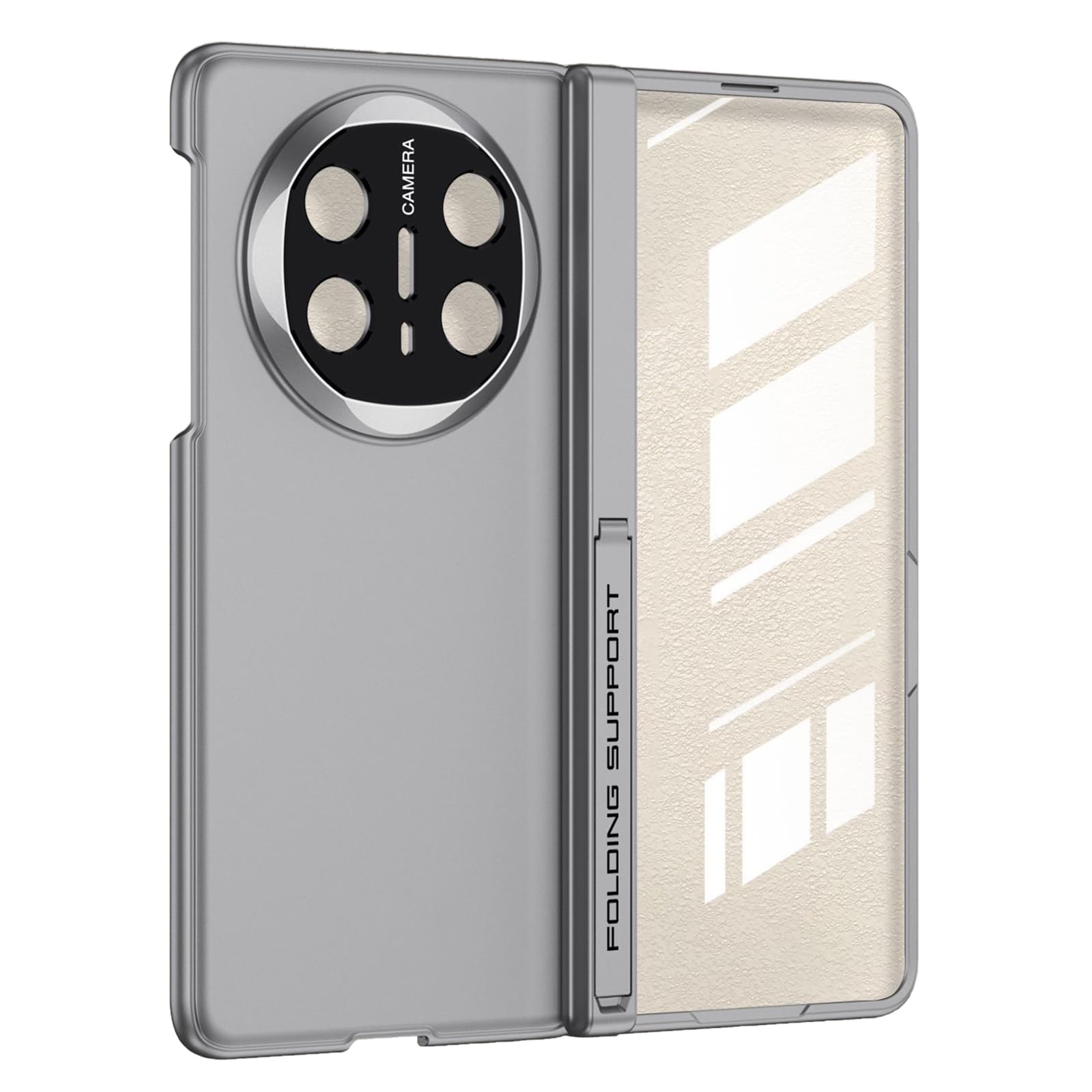 Etui do Huawei Mate X6, ultracienka podpórka z zawiasami magnetycznymi, odporna na wstrząsy, osłona ekranu aparatu, luksusowe platerowanie, kompleksowe etui, szare, Mate X6