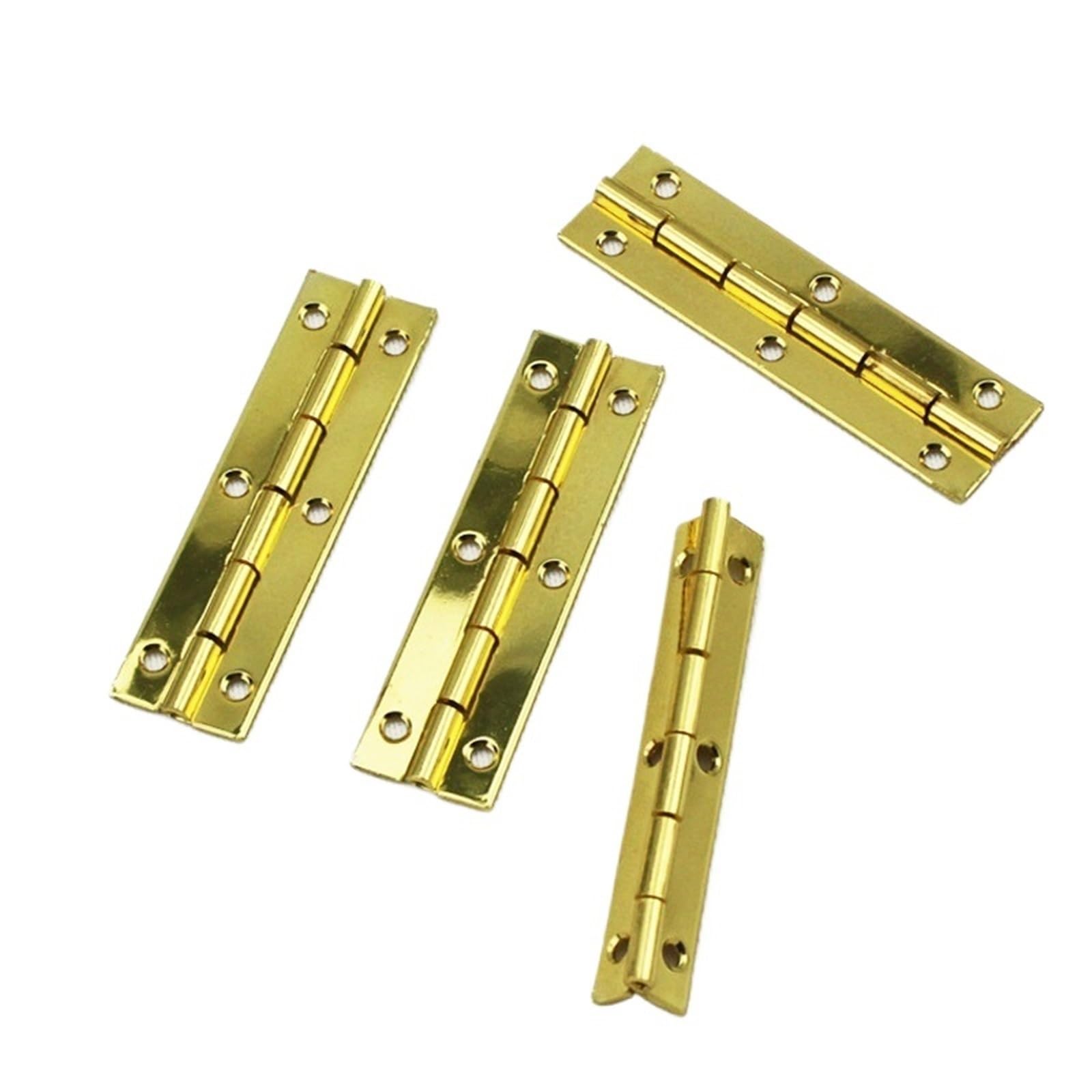 Kdhcvkz Golden 1Pcs Wooden Box Hinge 60Mm Long Iron Hinge With Screw(Golden)
