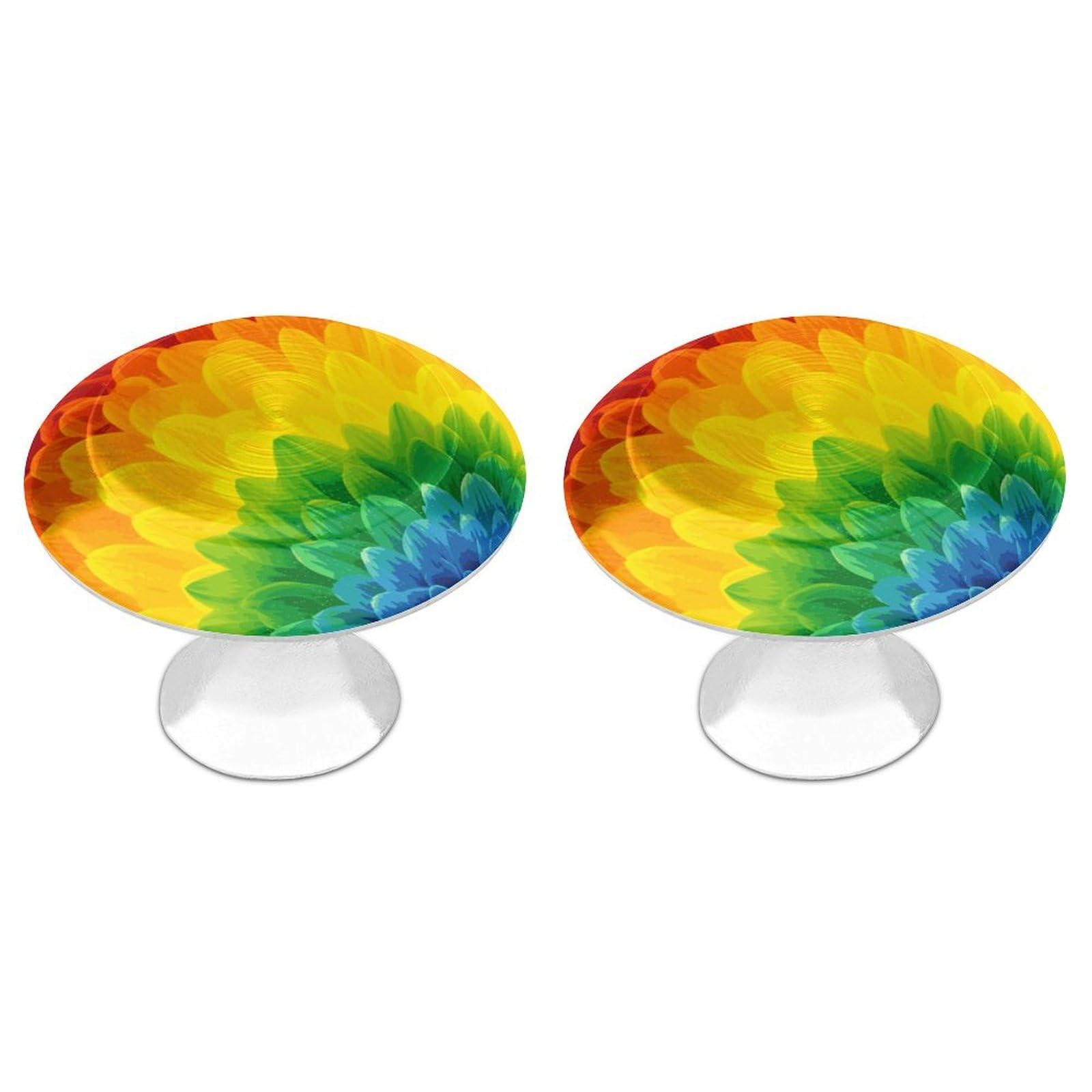 Btcowzrv Style Sunflower Rainbow 2 Pack Cabinet Knobs Drawer Pulls