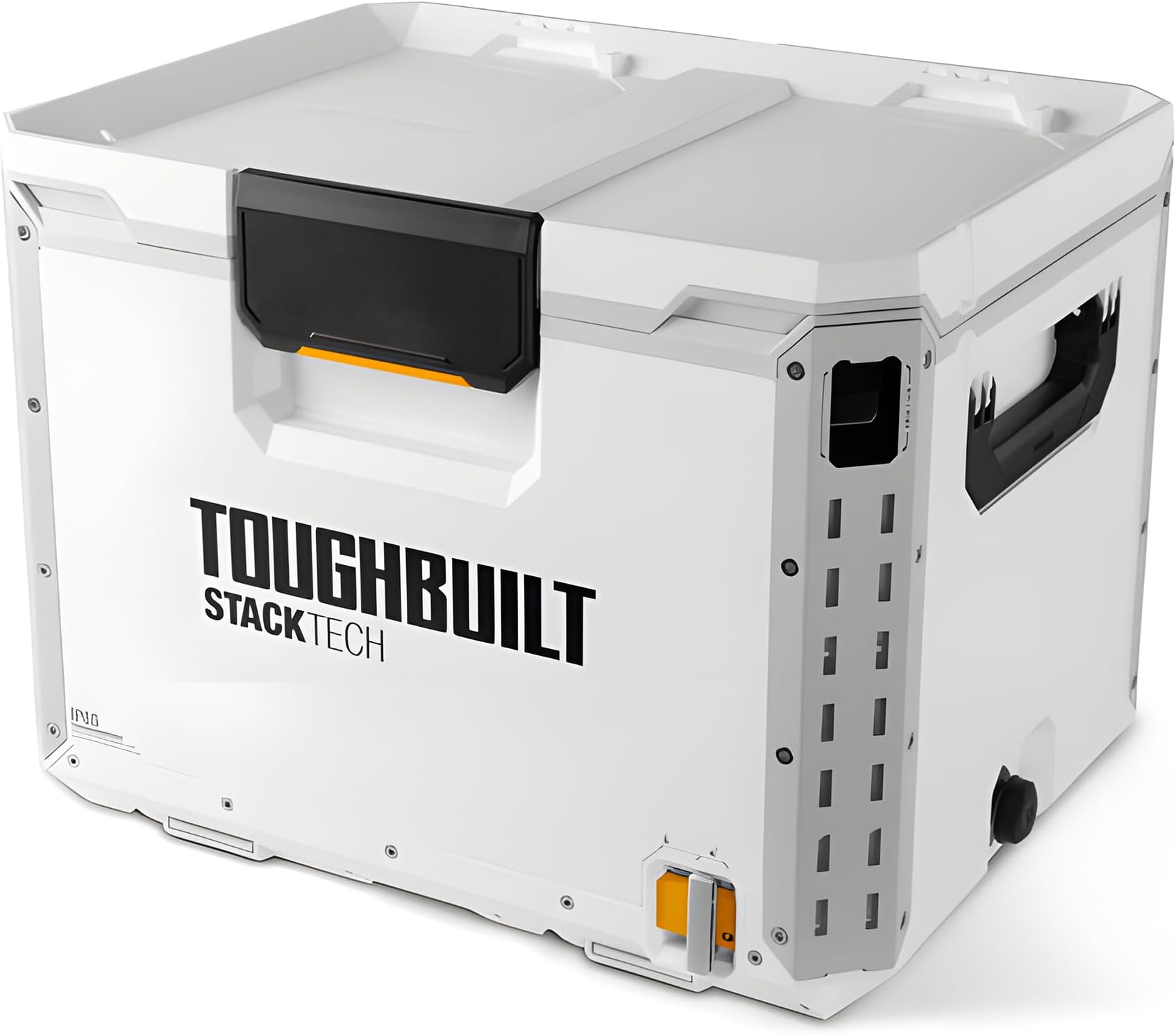 - ToughBuilt Compact Cooler, Stackable Hard Shell Ice Chest for StackTech Boxes, Totes, or Lunchbox, 18 Can Capacity, White