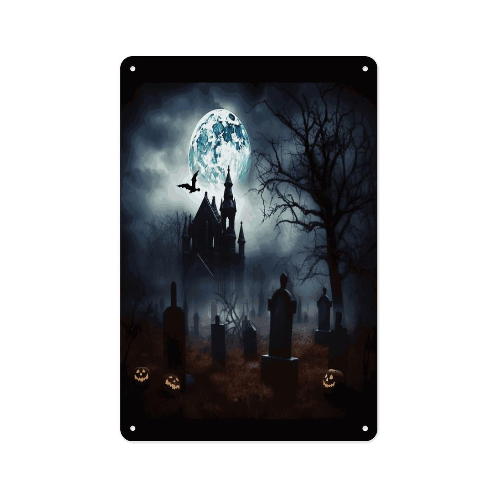 Fekiloot Style Gothic Happy Halloween Wall Decor Metal Signs Tin Signs Poster