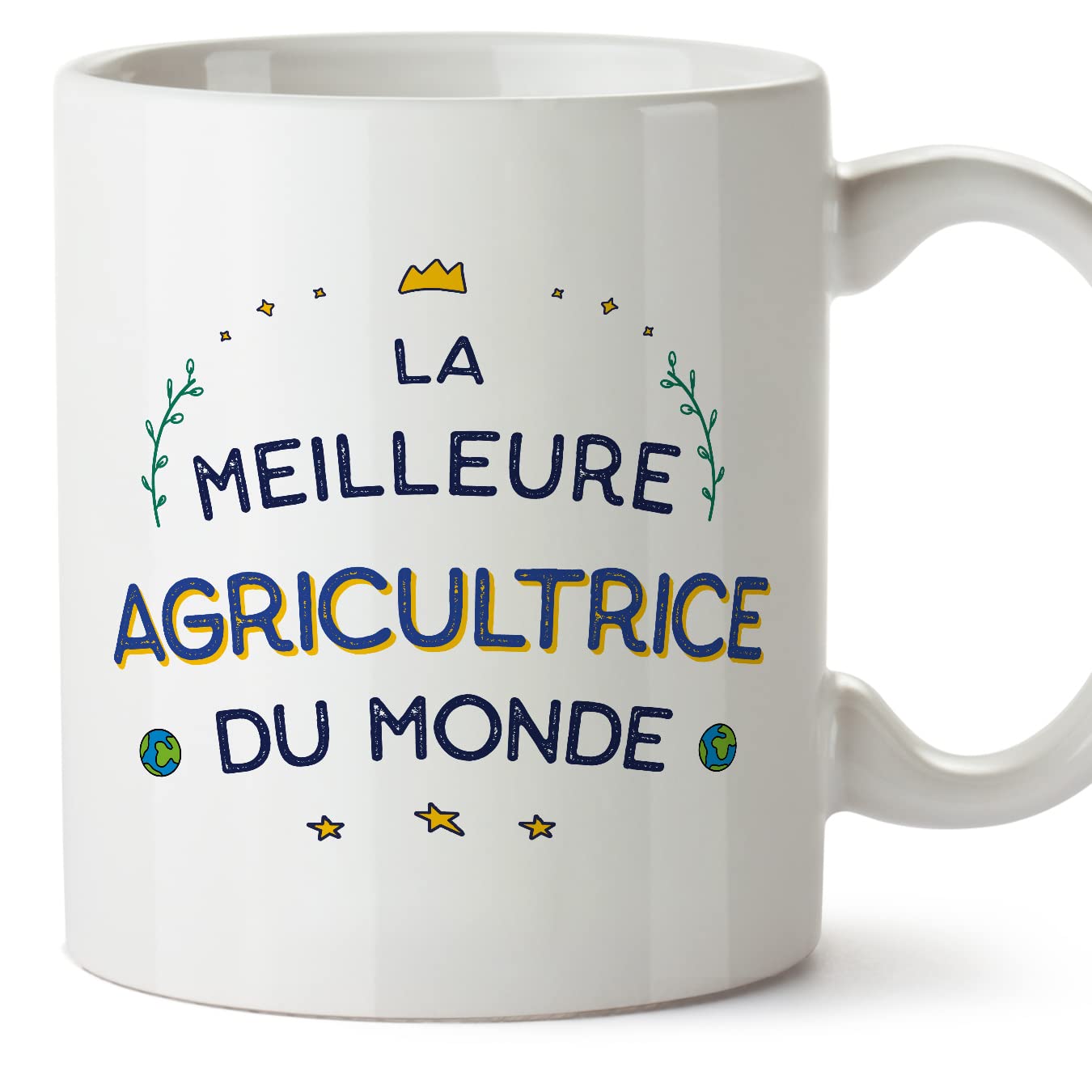 MUGFFINS Farmer Woman Mug - in French - Meilleur du Monde - Funny Gift for Colleagues - Ceramic 11oz Mug