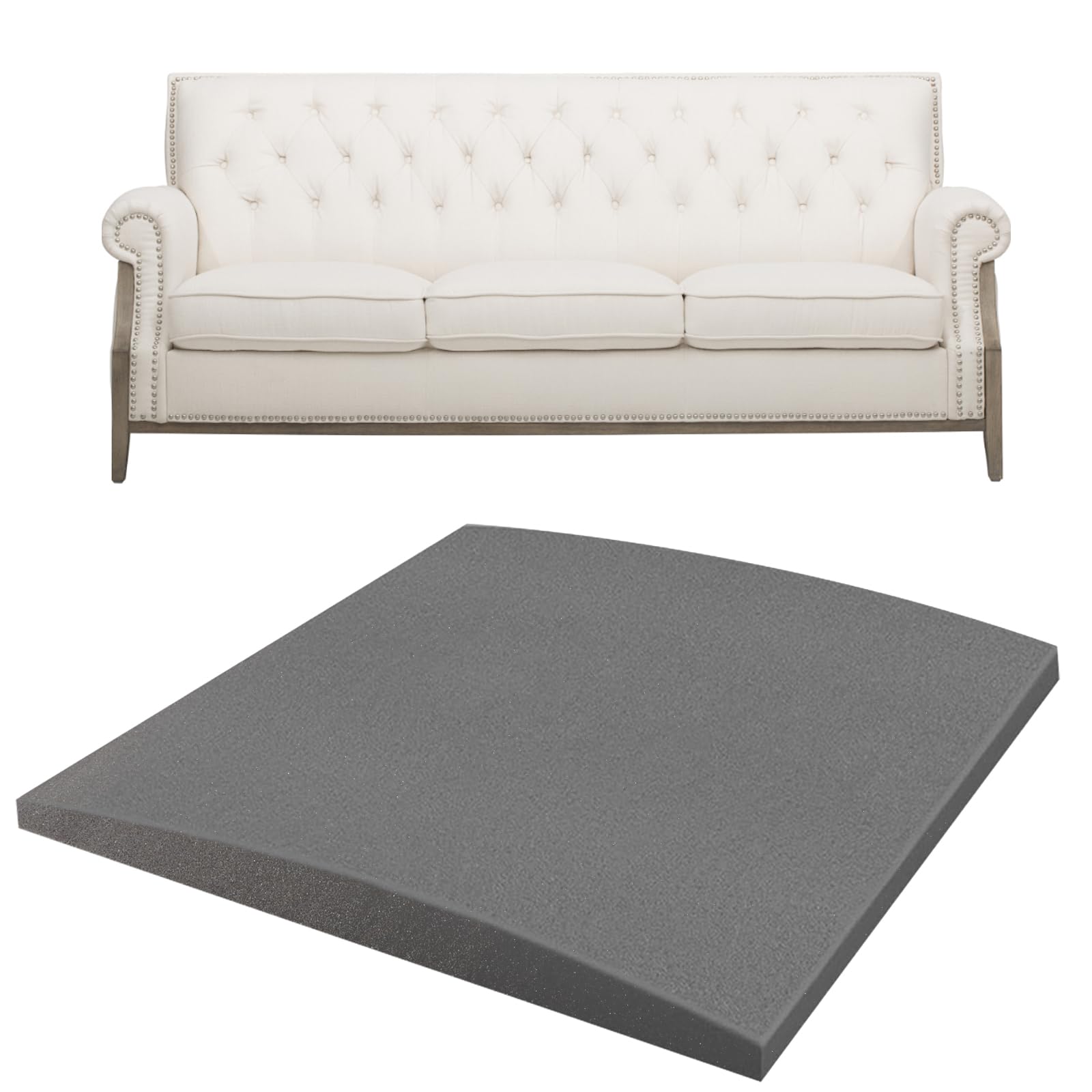 Soporte de Cojín de Sofá de 50 x 50 cm, Cojín de Asiento de Sofá para Reparación de Hundimiento, Soporte de Asiento de Muebles, Plancha de Espuma de Alta Densidad para Sillas, Sala de Estar