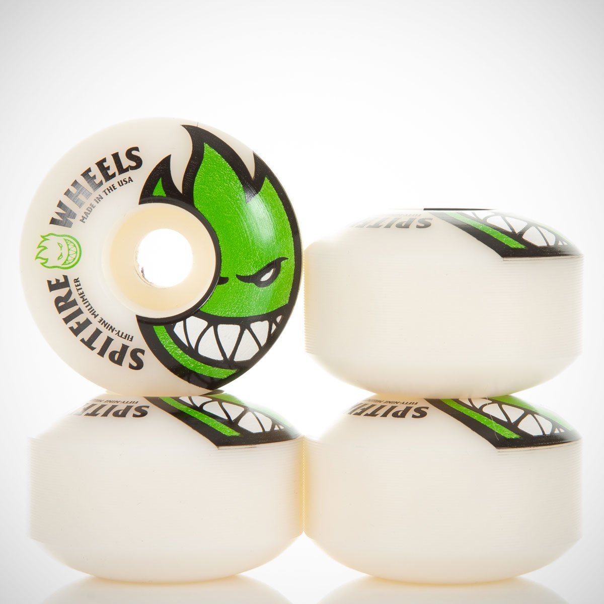 Spitfire White Bighead 99Du - 59Mm Skateboard Wheels (Default, Green)