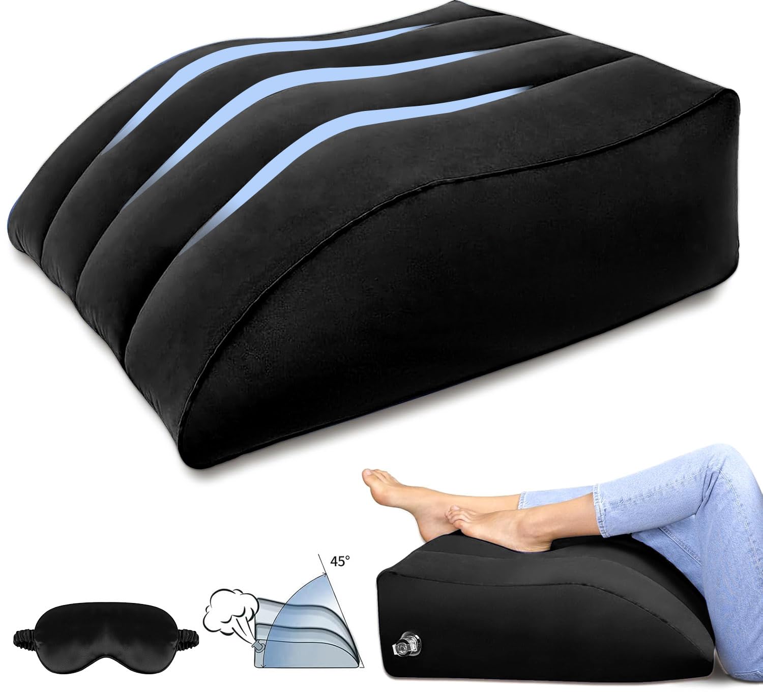 Cojín para venas para piernas hinchable, cojín de cuña, cojín para las piernas, comodidad, mejora la circulación sanguínea y reduce la hinchazón, dormir, embarazadas, operaciones
