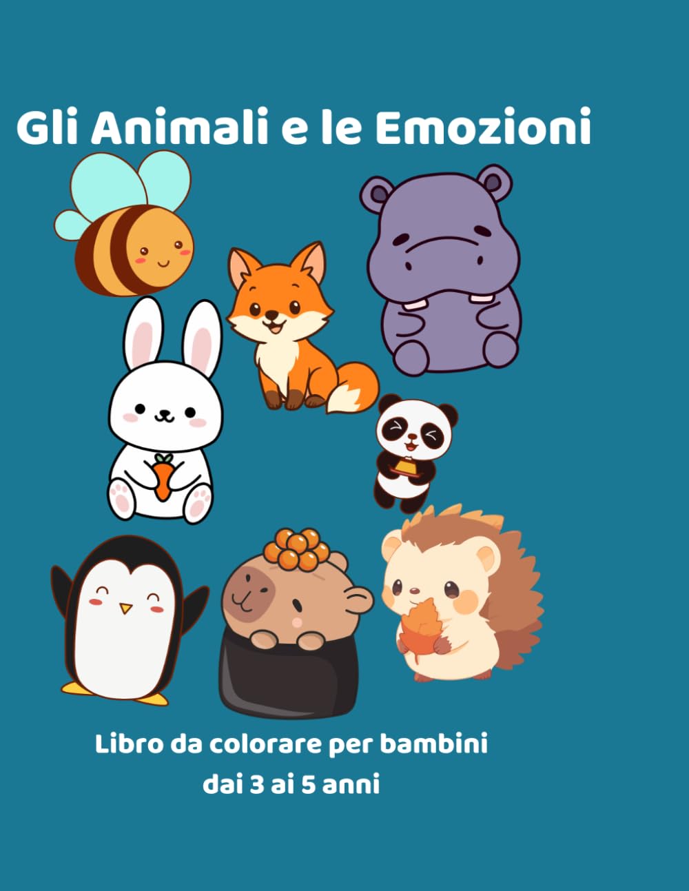 Gli Animali e le Emozioni: Libro da colorare per bambini dai 3 ai 5 anni
