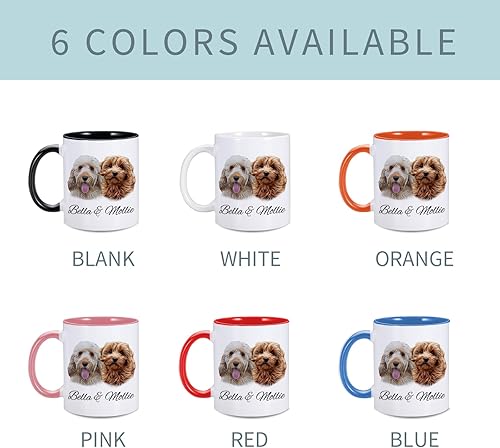 Miniatura 8 de Taza de café personalizada de 11 onzas, taza de café personalizada para perro, taza de perro con foto, taza de cara de perro, regalo para amantes de