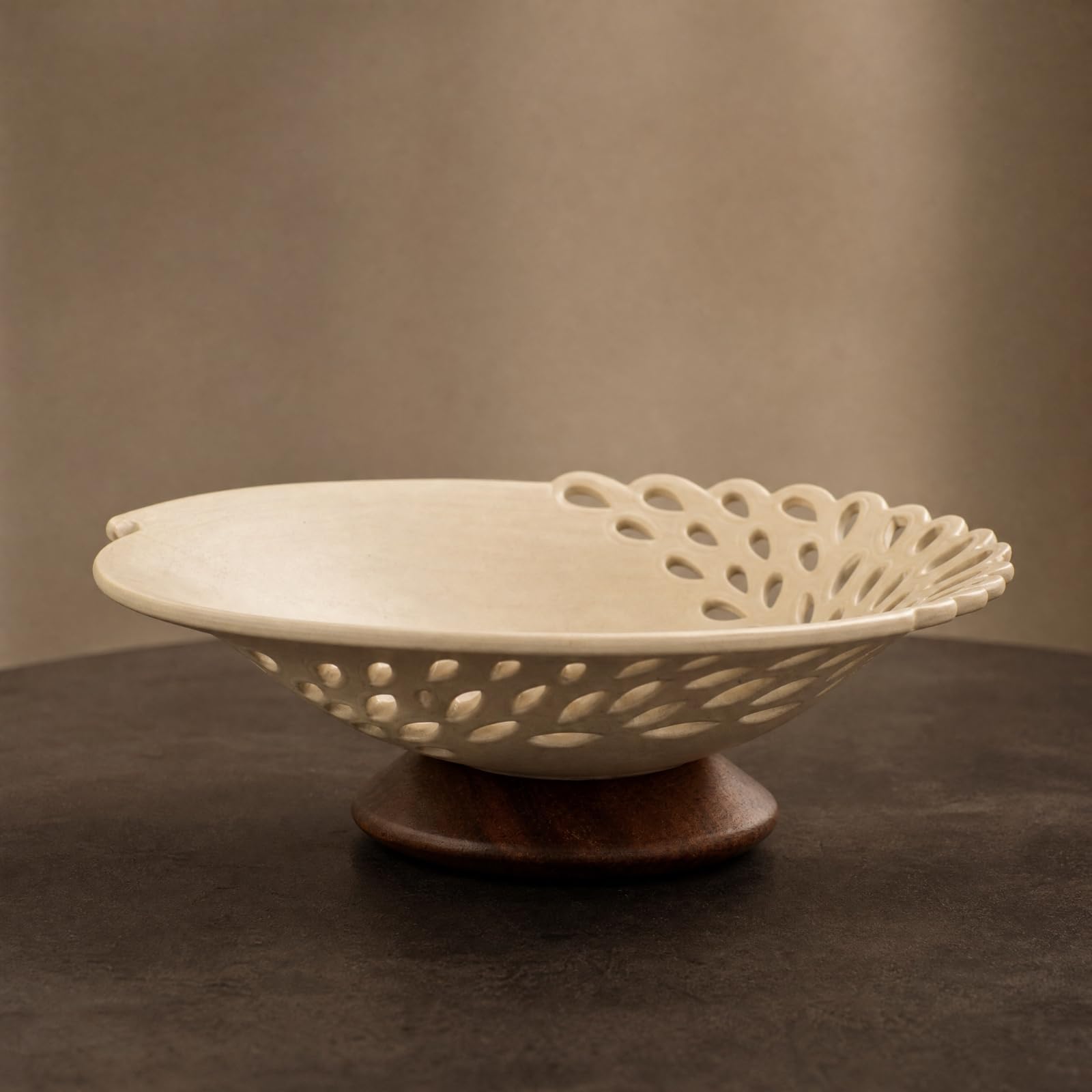 Ciotola Rotonda in Ceramica con Base a Piedistallo Decorativa Ciotola con Piedistallo Elegante Vassoio per Negozio