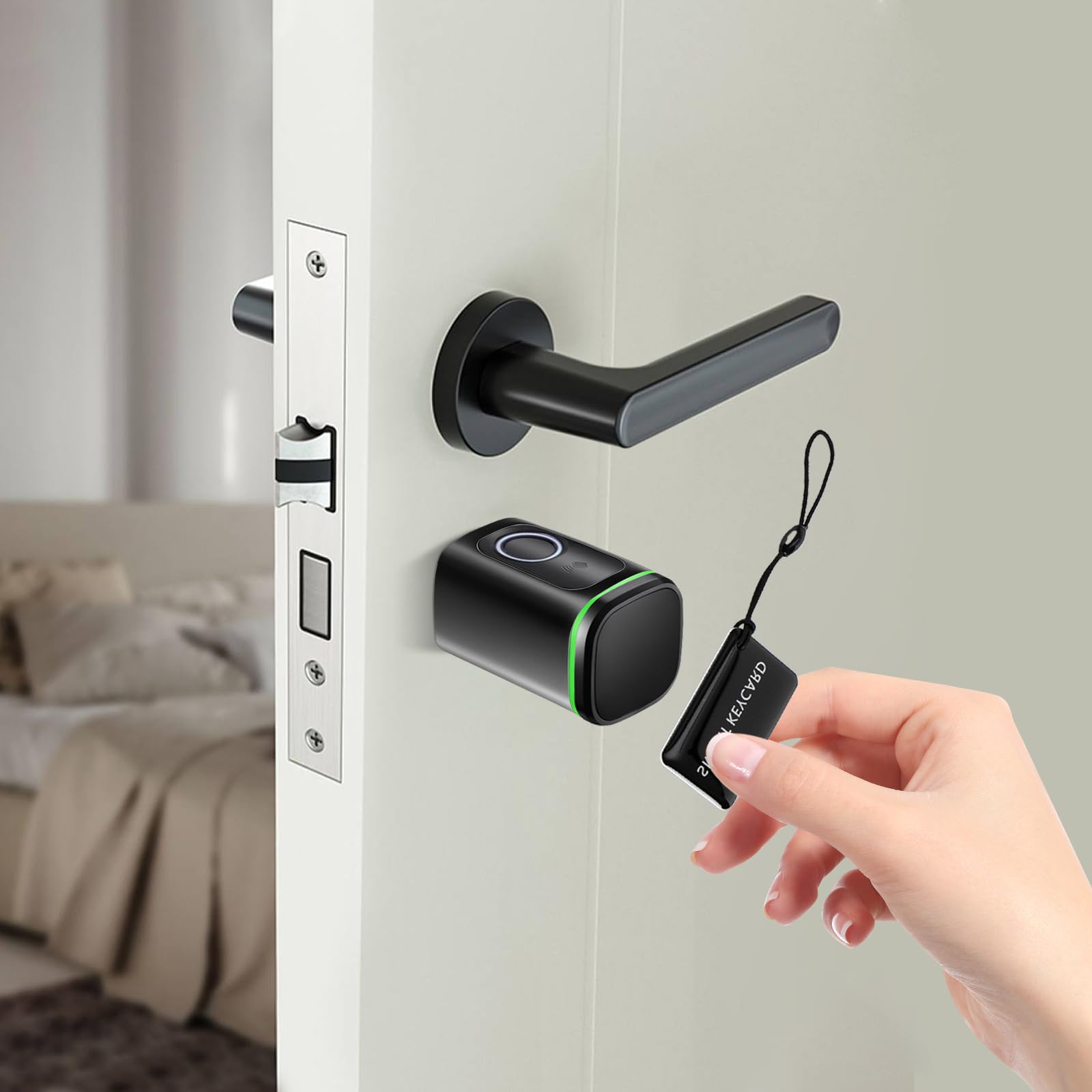 Cylindre de serrure à empreintes digitales, 60 mm, avec déverrouillage à 4 voies et contrôle par application Bluetooth, protection IP53, pour appartement, hôtel, maison