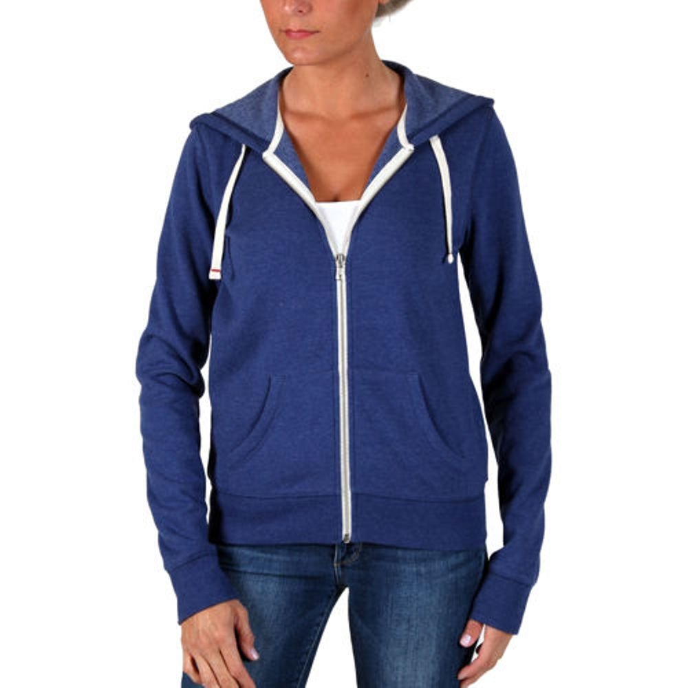 Abbot + Main Women's Full Zip Fleece Hoodie-Blue, Royal Blue