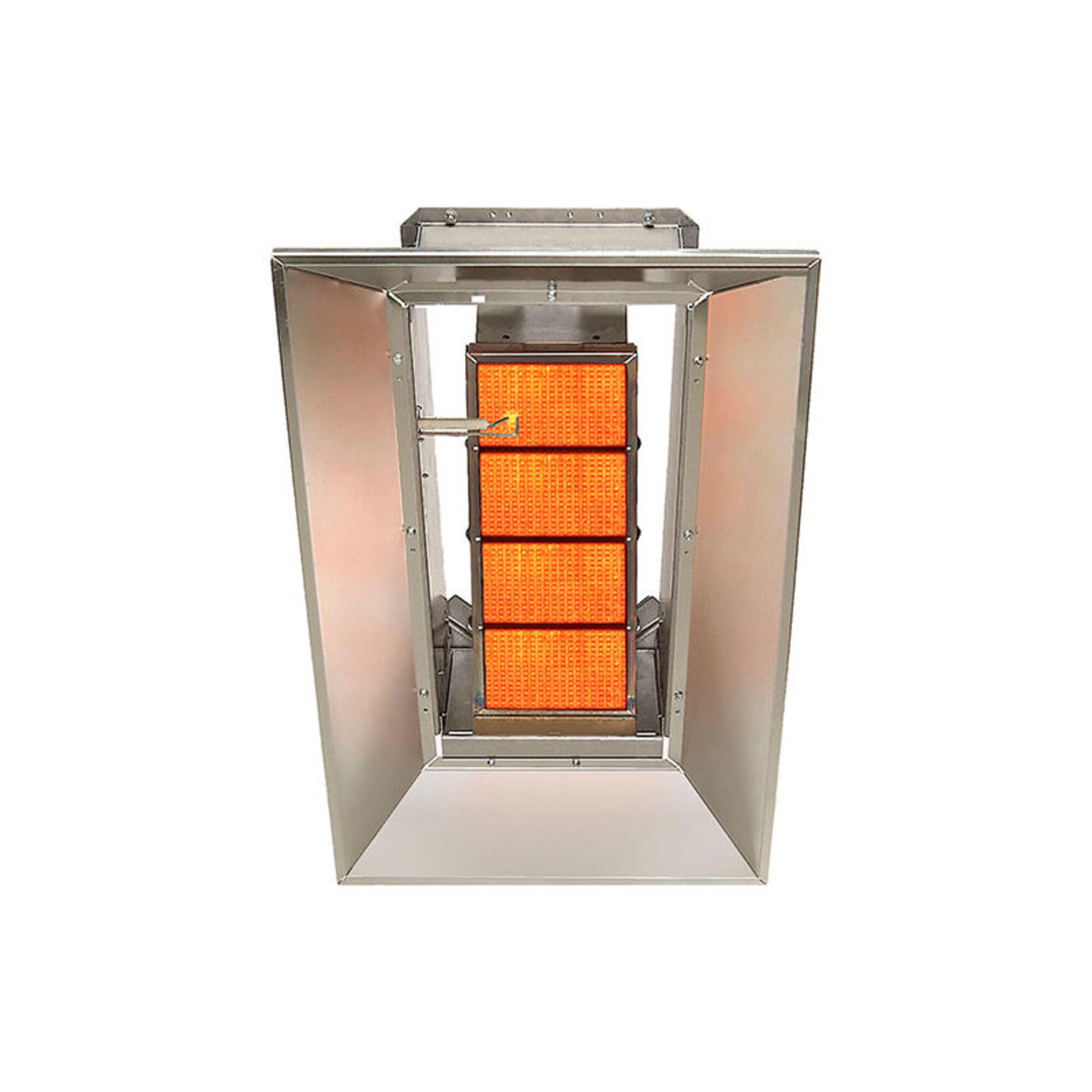 SunStar Propane Heater Infrared Ceramic by GUM – 15.75"L x 26.5"W x 7.75"H, Aluminized Steel / Aluminum Reflectors, Silver, Model SG3-L
