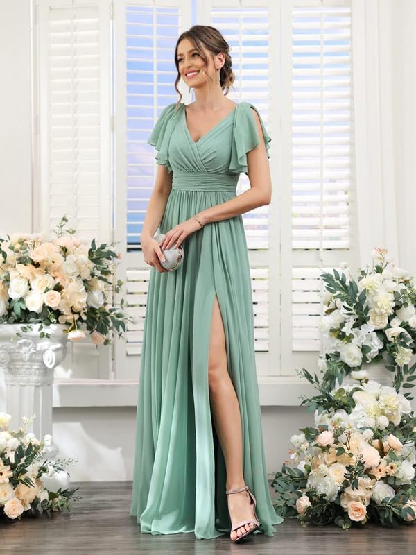 floaty bridesmaid dresses Bridesmaid Dress With Floaty Party Dresses Uk A-Line/Princess V-Neck Long Wedding Party Dresses