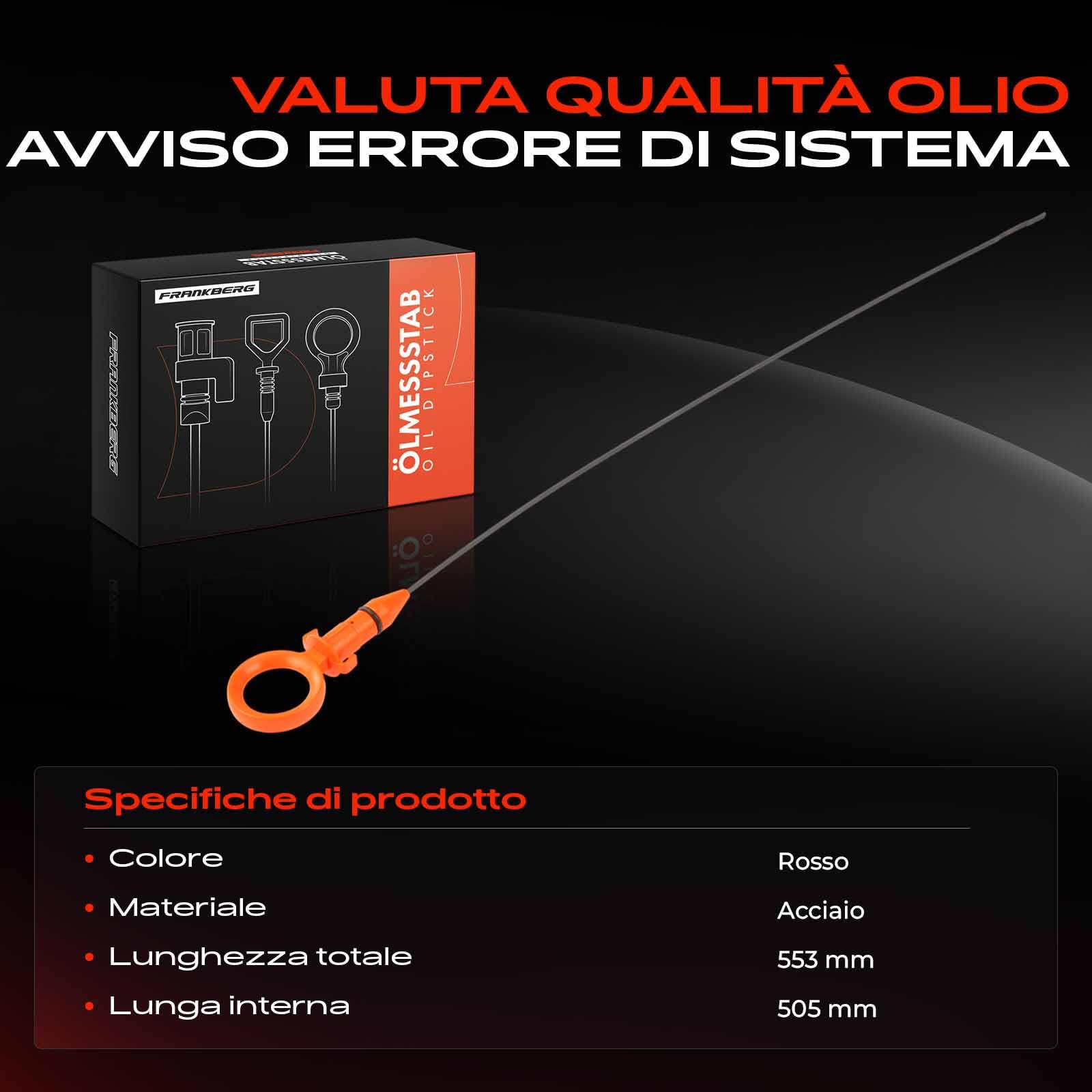 Frankberg Asta di livello dell'olio Asta di misurazione dell'olio Benzina Compatibile con Golf Plus 521 5M1 1.6L P.a.s.s.a.t Variante 3C5 1.6L T.o.u.r.a.n 1T1 1T2 1.6L Replace# 06A115611R