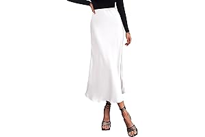 "Satin Summer Skirt, Embracing Graceful Summer in a Long and Flowing Design"