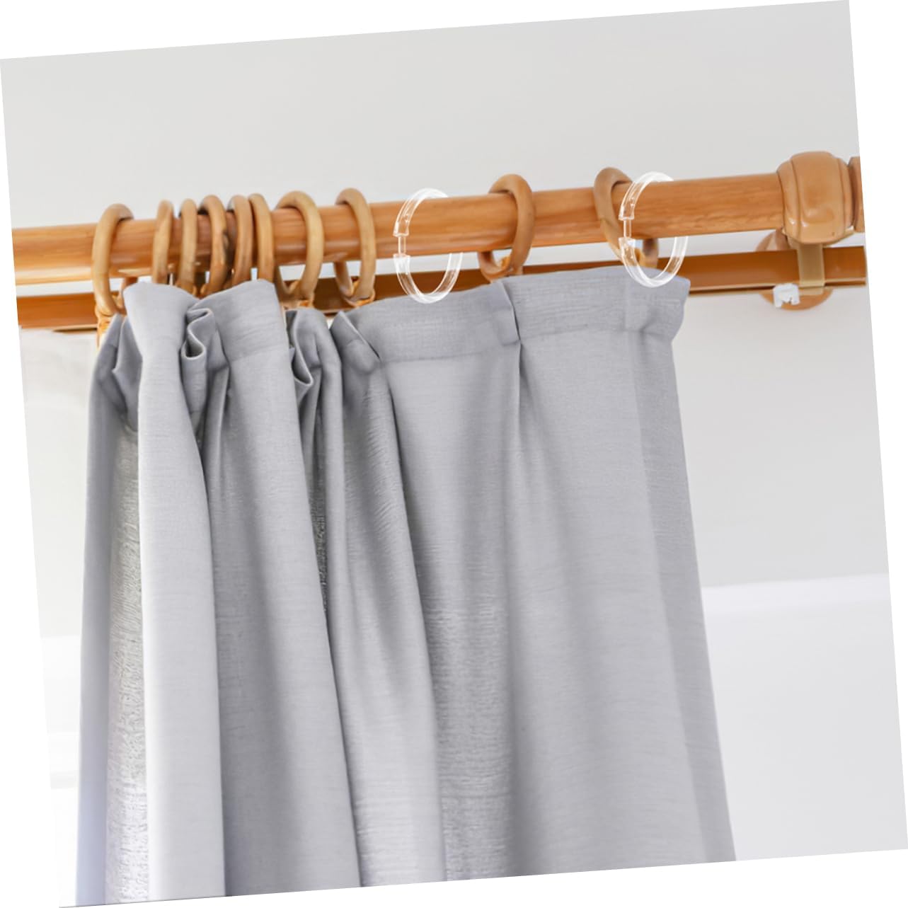 Amosfun 80pcs Curtain Rings Modern Shower Curtain Hooks Round Bath Drape Loops for Shower Material