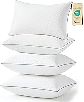 Vista 9 de JOLLYVOGUE Juego de 2 almohadas tamaño Queen, almohadas de cama certificadas Oeko-Tex para personas que duermen de lado, de espalda y sobre
