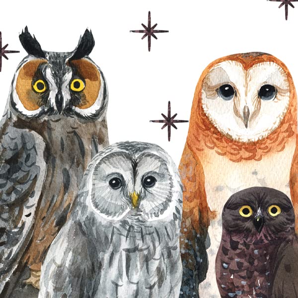 Removable Black Owl Wall Decals - Set Of Cartoon Owls On Tree Branches, 55x25cm, PVC Wall Stickers - View #2