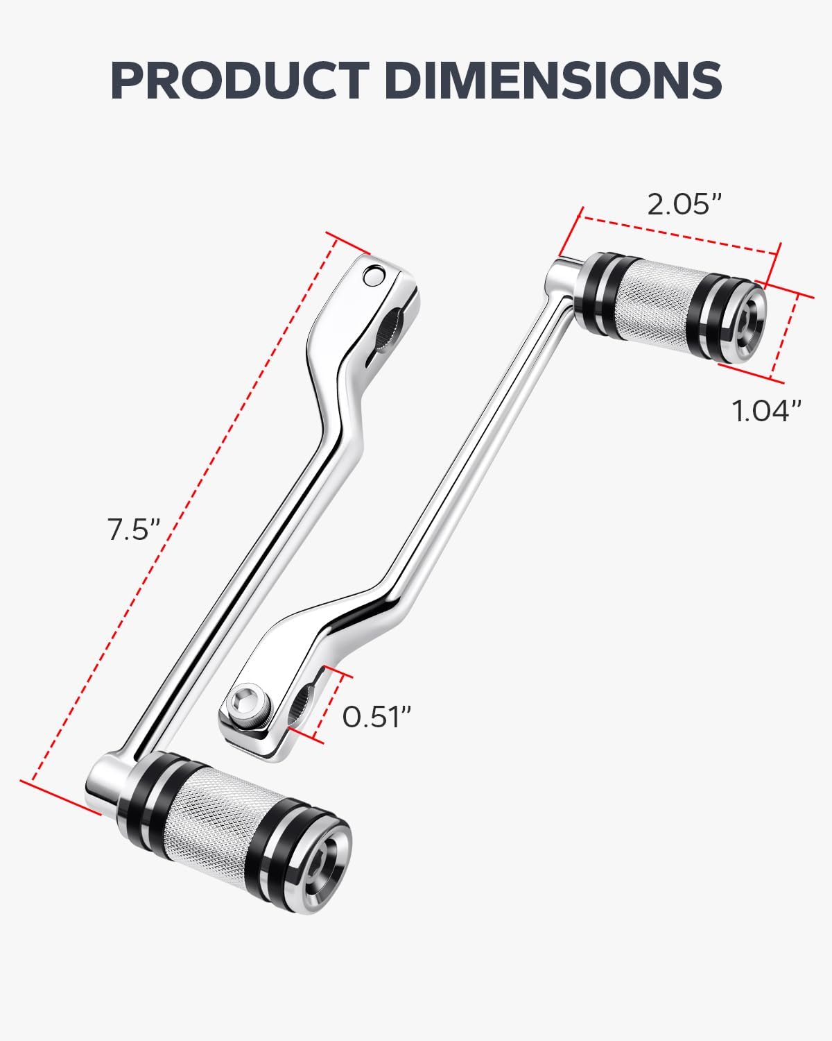 Amazicha Shifter Lever Pegs, Stainless Steel Heel Toe Shift Lever Pegs Fit for Harley Touring Road Glide Street Glide Electra Glide 1988-later FL Softail 1986-later Tri Glide Trikes 2008-later Chrome