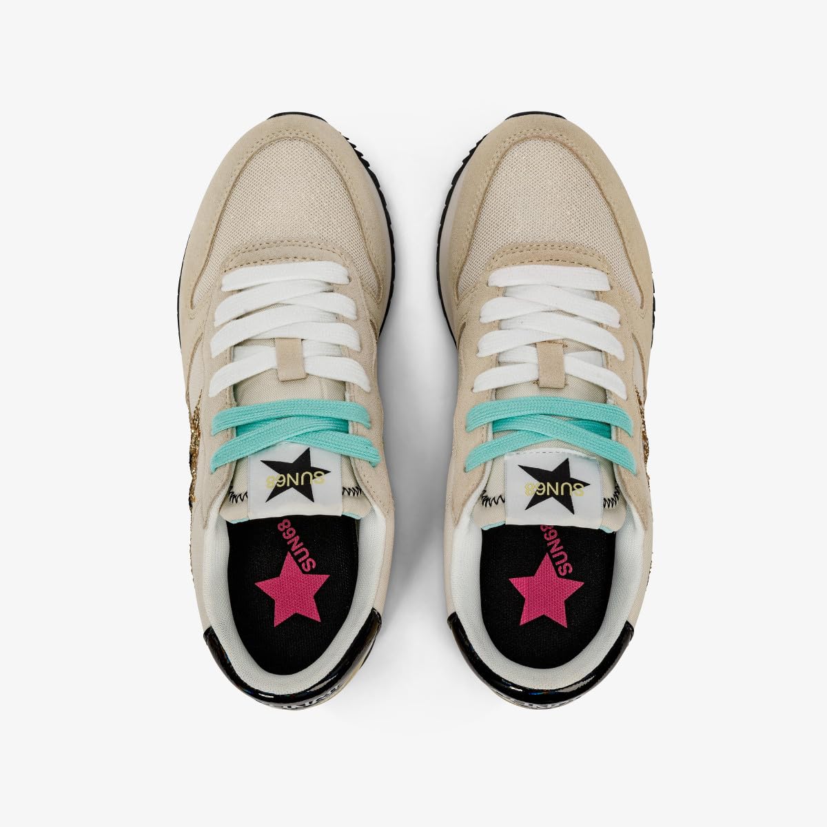 SUN68 Stargirl Glitter Logo, Sneaker Casual da Donna