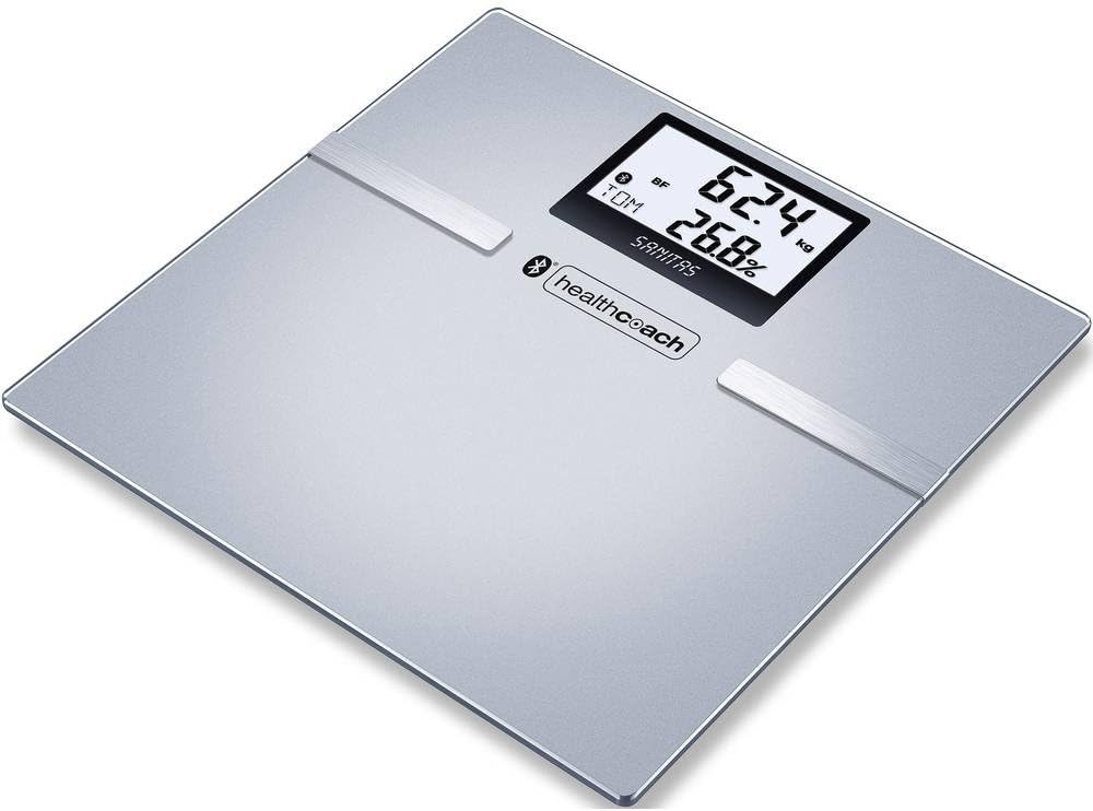 Sanitas SBF70 Body Analysis Scale (Connection Between Smartphone and Scales via Bluetooth, Measurements and Body Data at a Glance).