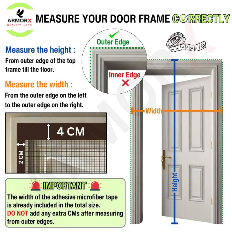 Image of ARMORX High Tensile Polyester Magnetic Door Mosquito Net, Self Closing Magnets with Buckle Strap, Protection from Insects, Pets & Kids Friendly | Classic Grey -215cm x 100cm