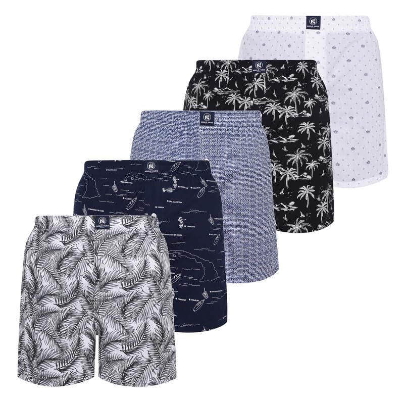 Men's Boxer Shorts, Comfortable Cotton Boxers, 100% Cotton Print Multicolor Boxers for Men, Multi Pack