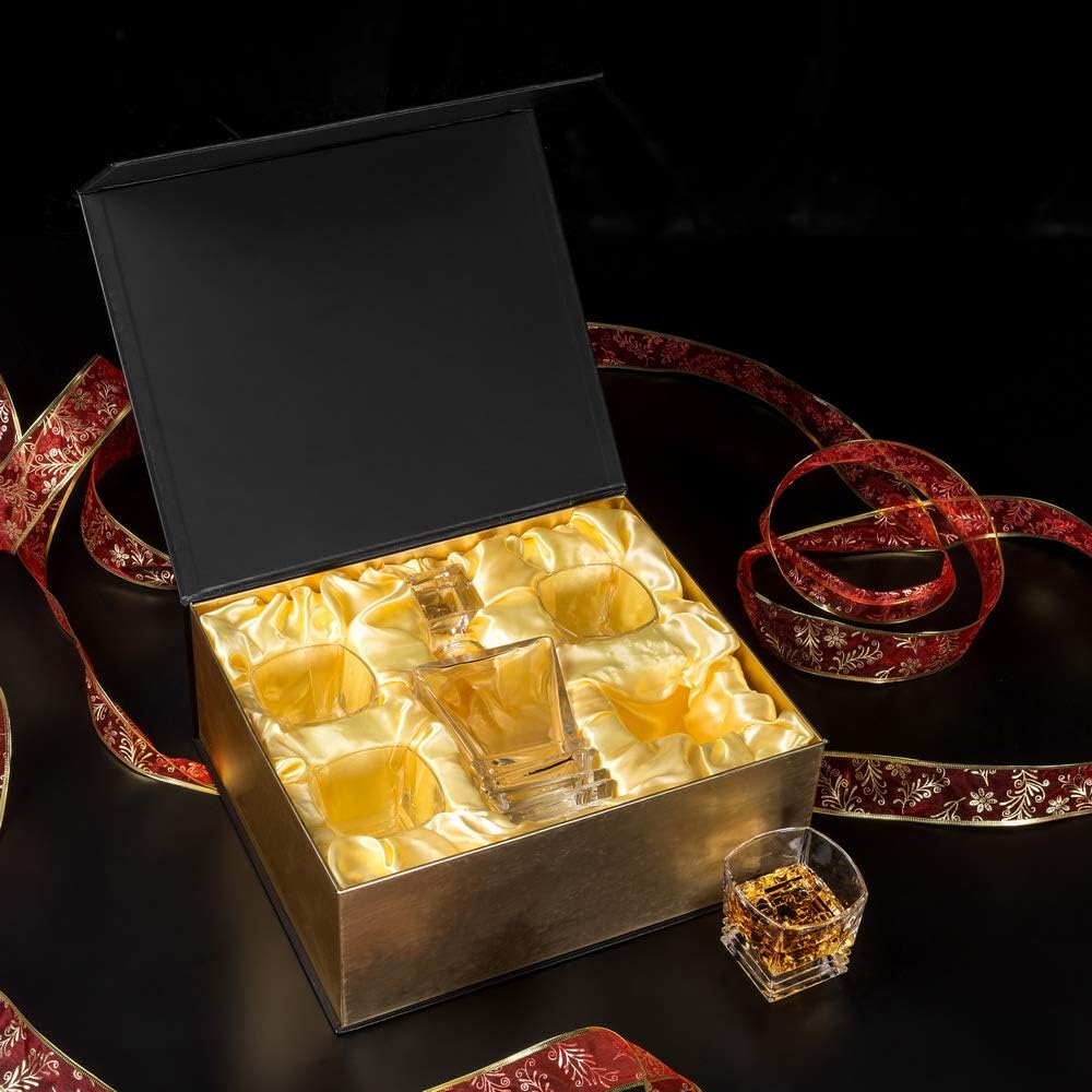 KANARS Whiskey Decanter Set - Crafted Crystal Decanter With 4 Lowball Glasses for Scotch, Bourbon or Liquor - Men Dad Gift for Birthday, Retirement, Valentine's Day, Wedding and Housewarming - Image 9