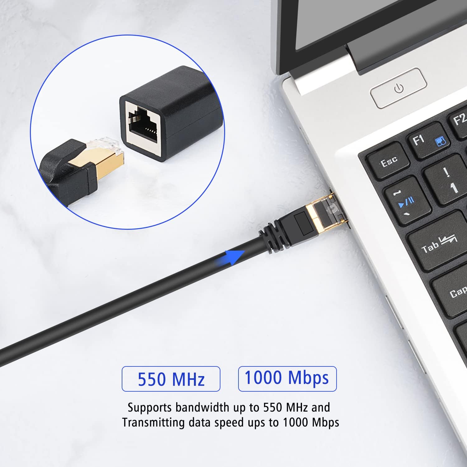 J&D Cable Ethernet Cat6 4,5 m (Paquete de 10), RJ45 Chapado en Oro, 10Gbps para Juegos/Streaming/Redes, Interior y Exterior