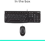 Logitech MK120 Wired Keyboard and Mouse Combo for Windows, Optical Wired Mouse, Full-Size Keyboard, USB Plug-and-Play, Compatible with PC, Laptop - Black
