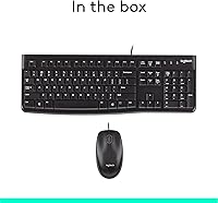 Vista 9 de Logitech MK120 – Combo de teclado y ratón con cable para Windows, ratón óptico con cable, tamaño completo, USB, compatible con PC, portátil - Negro