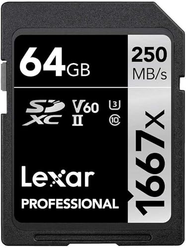 Lexar 64GB Professional 1667x SDXC Memory Card, UHS-II, C…