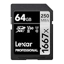 Lexar Professional 1667x 64GB SDXC UHS-II/U3 Card (LSD64GCBNA1667) gallery image