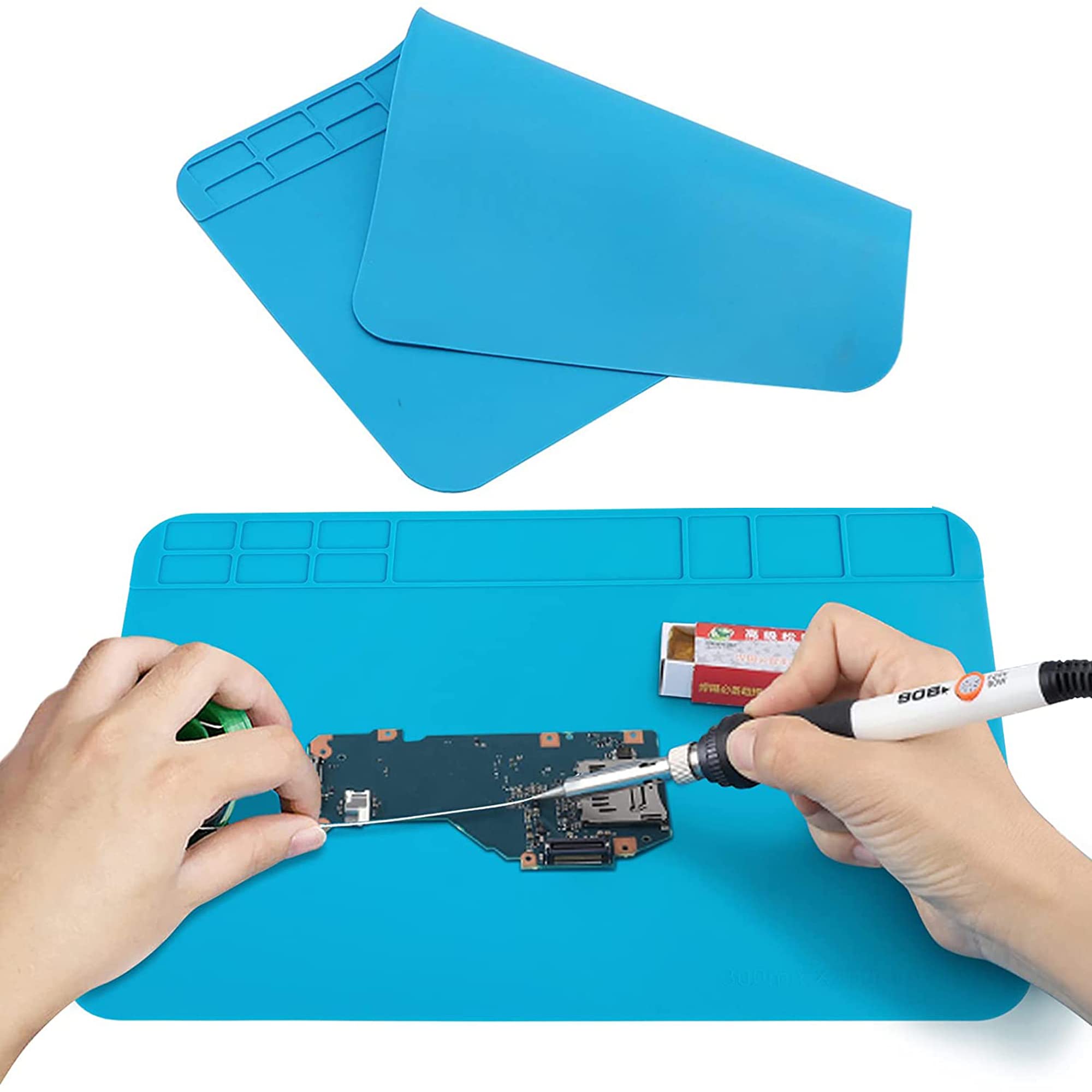 Hitzebeständige Silikon-Lötmatte - Magnetische Reparaturunterlage Für Handy & Laptop