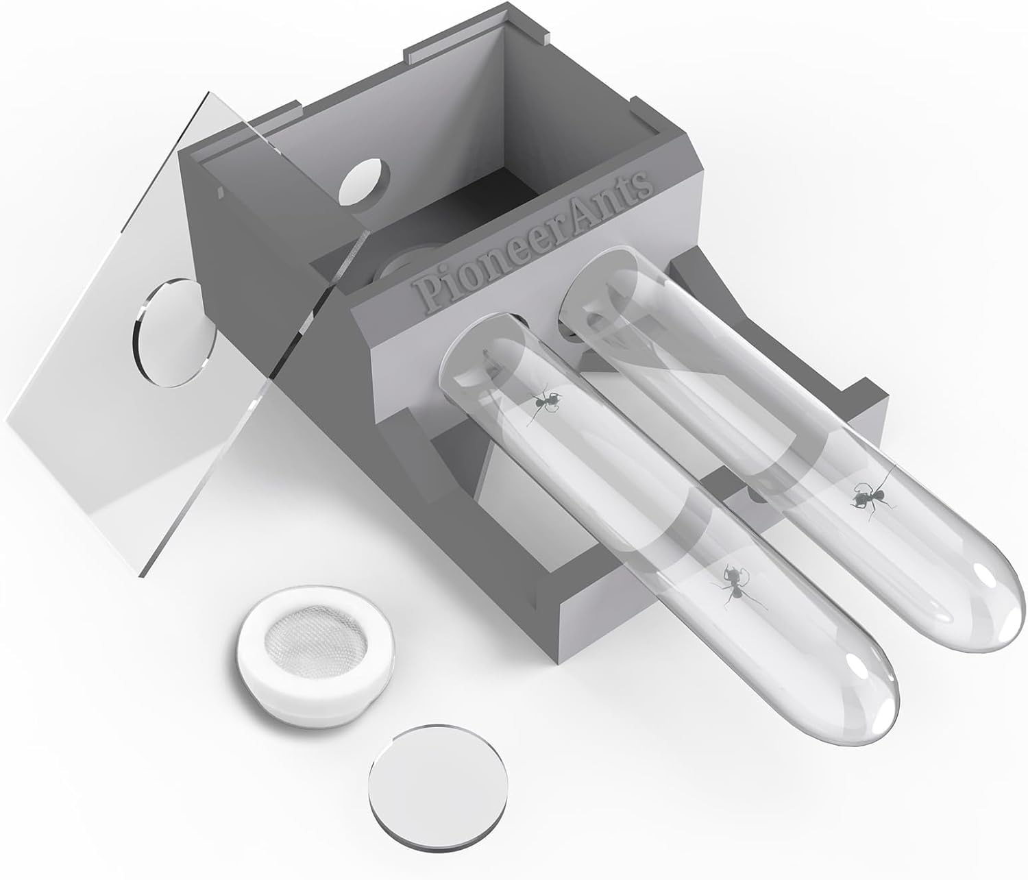 PioneerAnts Ant Nest with 2 Test Tubes - Transparent Ant Farm for Adults 3D Printed Test Tube Nest Ant Garden for Live Ants and Queen (tube C)
