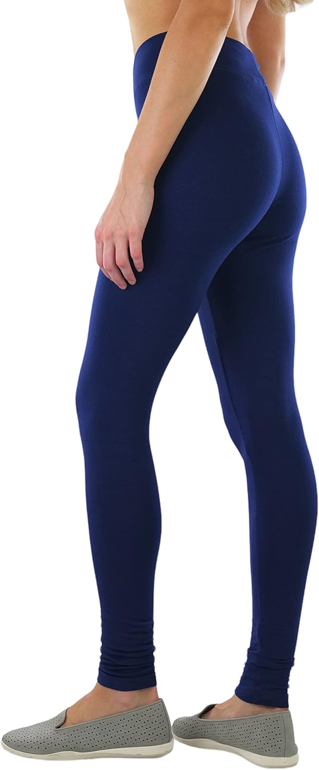 ToBeInStyle Women's Single Medium Weight Breathable Cotton-Spandex Leggings - Image 4