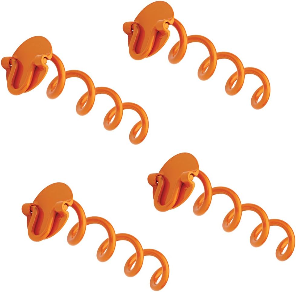 Vortex (4-Pack) 10" Spiral Ground Anchors, Steel Screw In with Folding Ring, 275 lb Pull Force, Orange ANCFR10-ORG-R