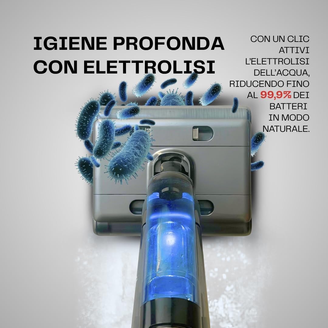 Nova Aspirapolvere Lavapavimenti Senza Fili, Lava e Aspira, Doppio Rullo Autopulente Anti-Groviglio, 23 KPa, Pulizia Bordi, Assistente Vocale Italiano, Autopulizia ad Aria Calda