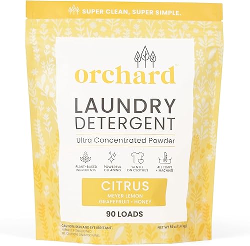 Orchard - Detergente en polvo para limpieza profunda natural para pieles sensibles (cítricos)
