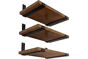 LEOPO Shelf Bracket for Floating Shelves, Heavy-Duty Industrial Iron Shelf Support (6 Pack)