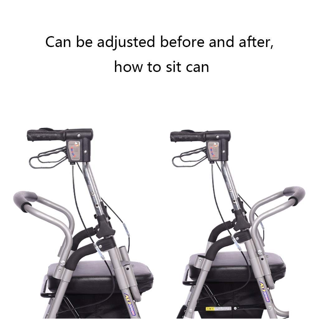 Andador, Andador con Ruedas para Personas Mayores Andador con Asiento Andador con Asiento Andador con Asiento y Ruedas Andador Plegable de aleación de Aluminio
