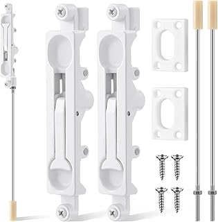 Blulu 2 Pcs Flush Mount Extension Bolt 17 Inch Stainless Steel Lever Extension Door Flush Bolt for Commercial Aluminum Steel Door for Inactive Leaf(White)