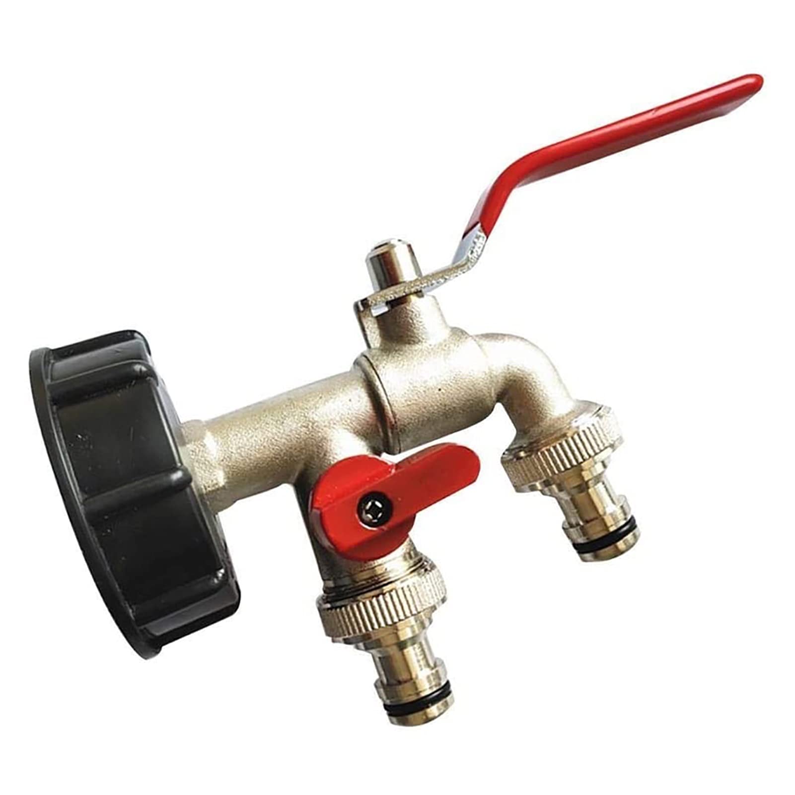 Raccordi per Tubi di irrigazione, Connettore Doppio Rubinetto for Serbatoio dell'Acqua IBC for irrigazione a Goccia 1000 Litri for Giardino Domestico