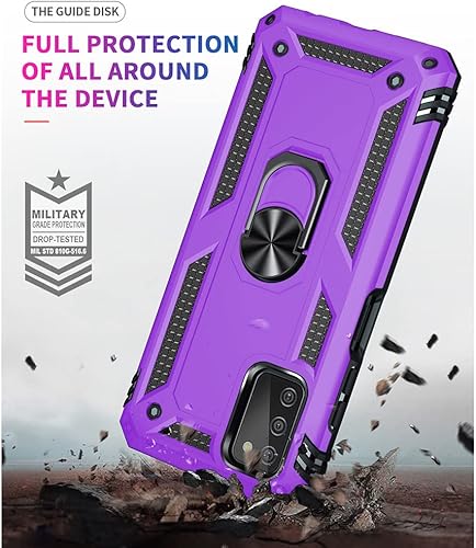Miniatura 3 de Yiakeng Samsung A03S - Funda para Samsung Galaxy A03S con protector de pantalla HD, funda protectora de grado militar con anillo para Samsung Galaxy