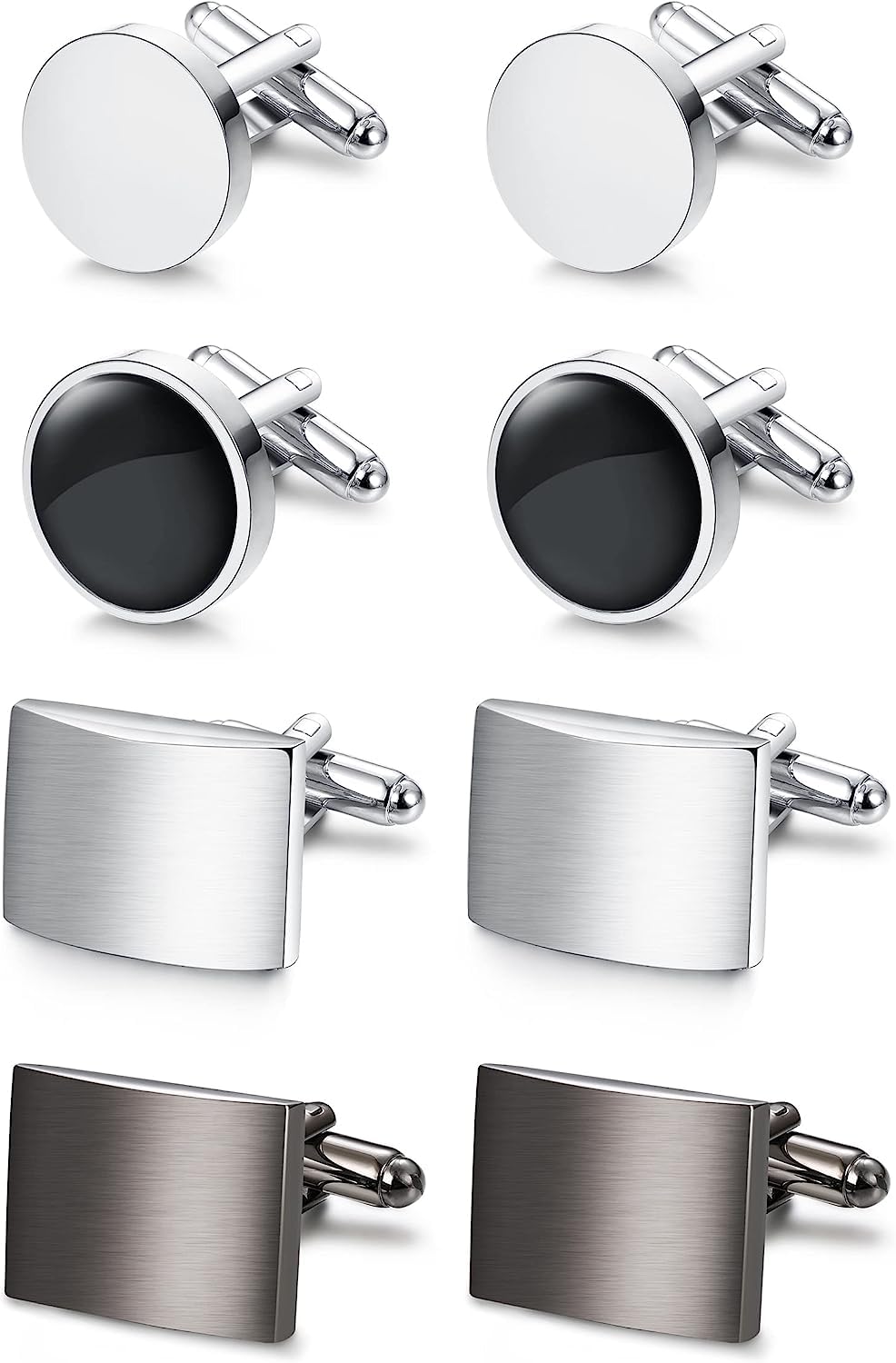 Diamday 6 Pares Gemelos para Hombre Clásico Gemelos Camisa Moda Retro Gemelos Clips de Corbata para Traje Camisa Boda Negocio Personalizados Gemelos Juego con Caja Regalo para Hombre Papá