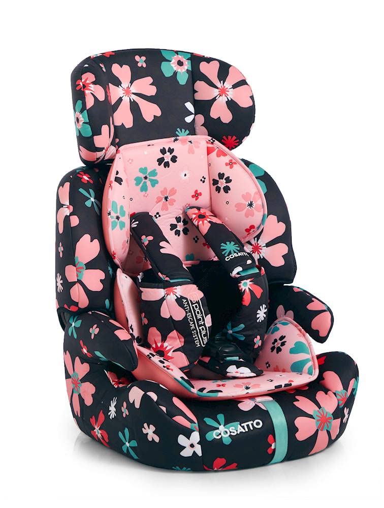 Cosatto Zoomi Toddler Car Seat & Booster Seat | 9 Months-12 Years | 5 Point Anti-Escape Harness, Adjustable Headrest, Removable Washable Covers - Forward Facing for Group 123 (Paper Petals) — view 5