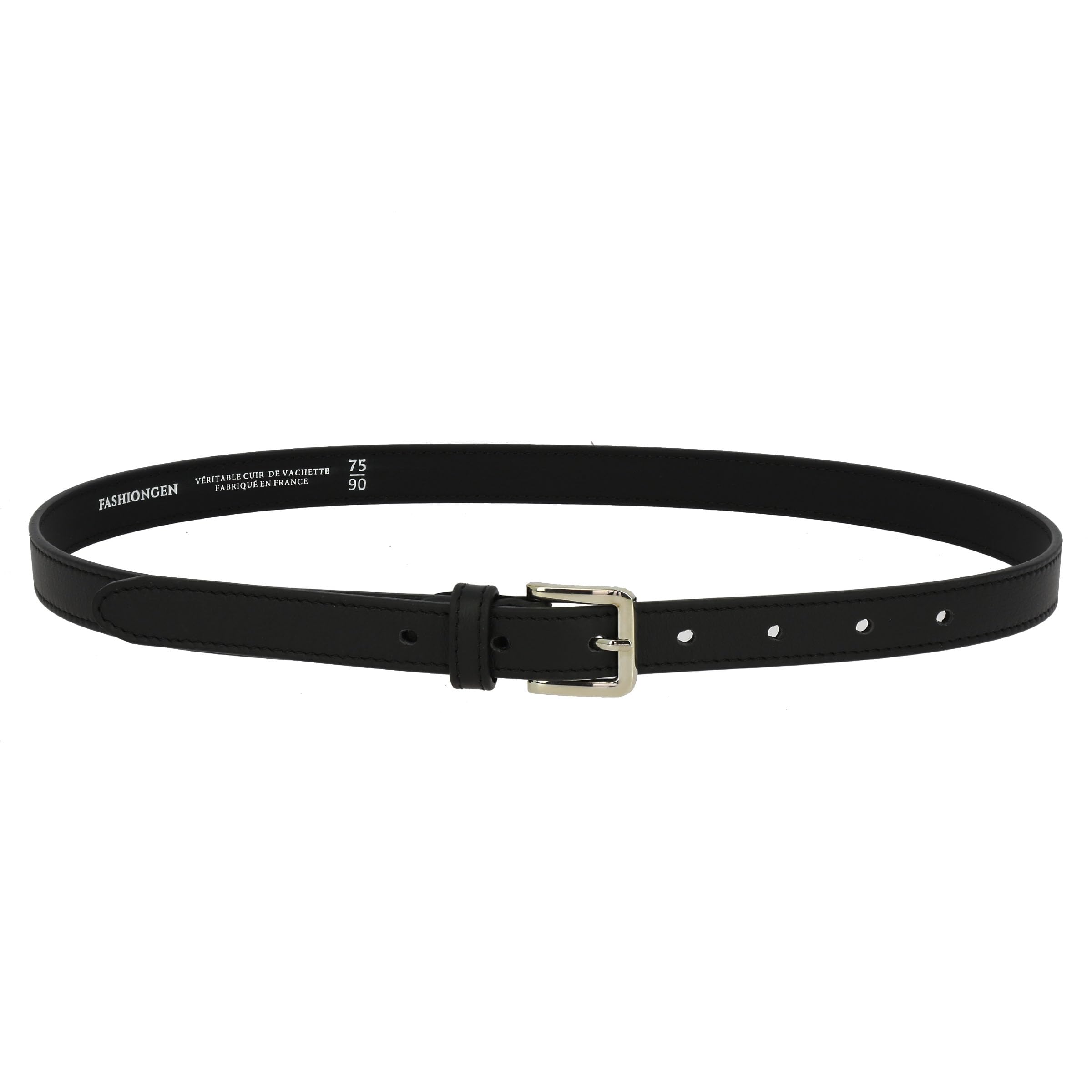 FASHIONGEN - Cinturón de 2 cm cuero italiano genuino para las mujeres, LINDA