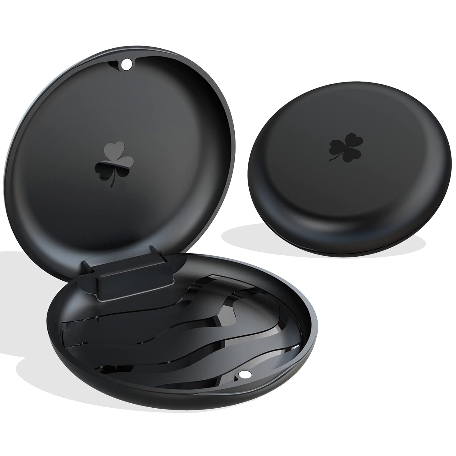 2 Pack Aligner and Retainer Case, ARGOMAX Slim Aligner Case Compatible with Invisalign, Mouth Guard Case, Orthodontic Case, Teeth Braces Case, Night Guard Case Container Storage Holder Black.